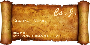 Csonka János névjegykártya
