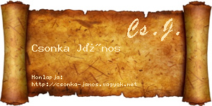 Csonka János névjegykártya