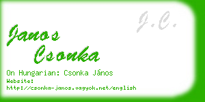 janos csonka business card
